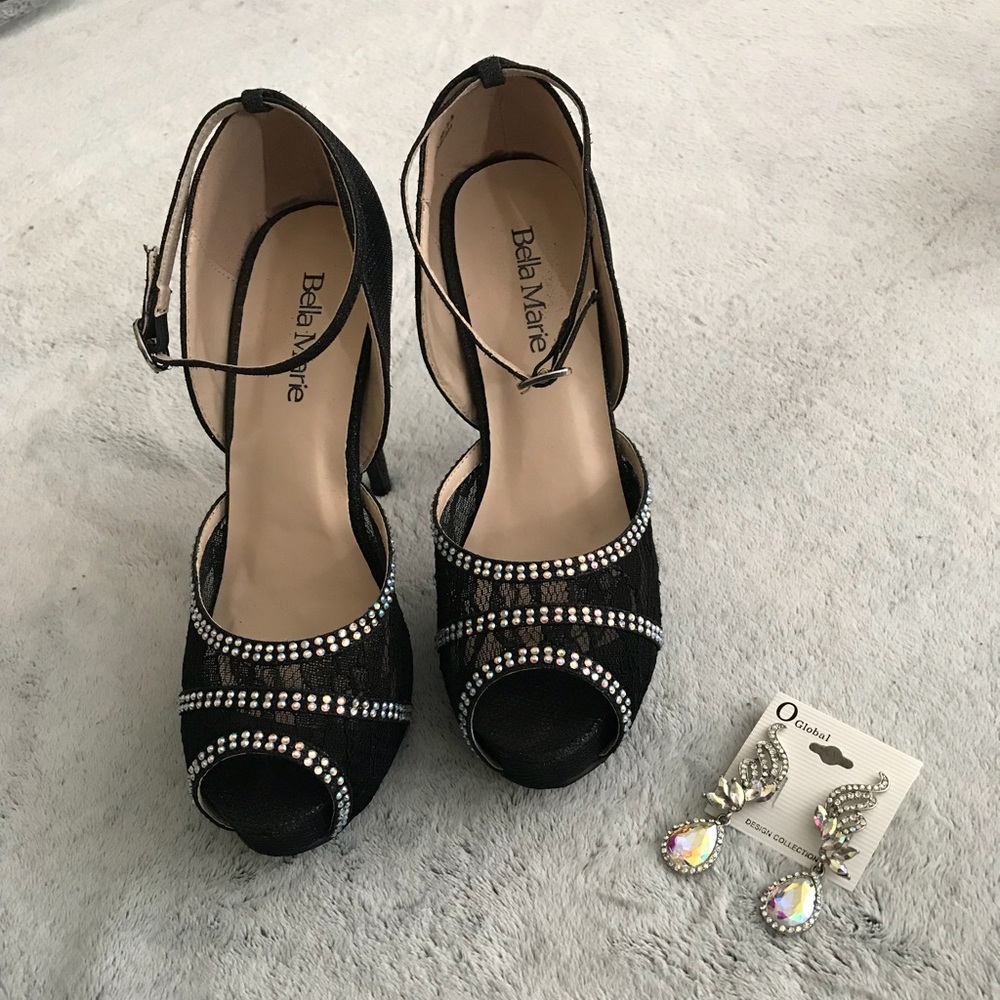Prom accessories shoes and earrings